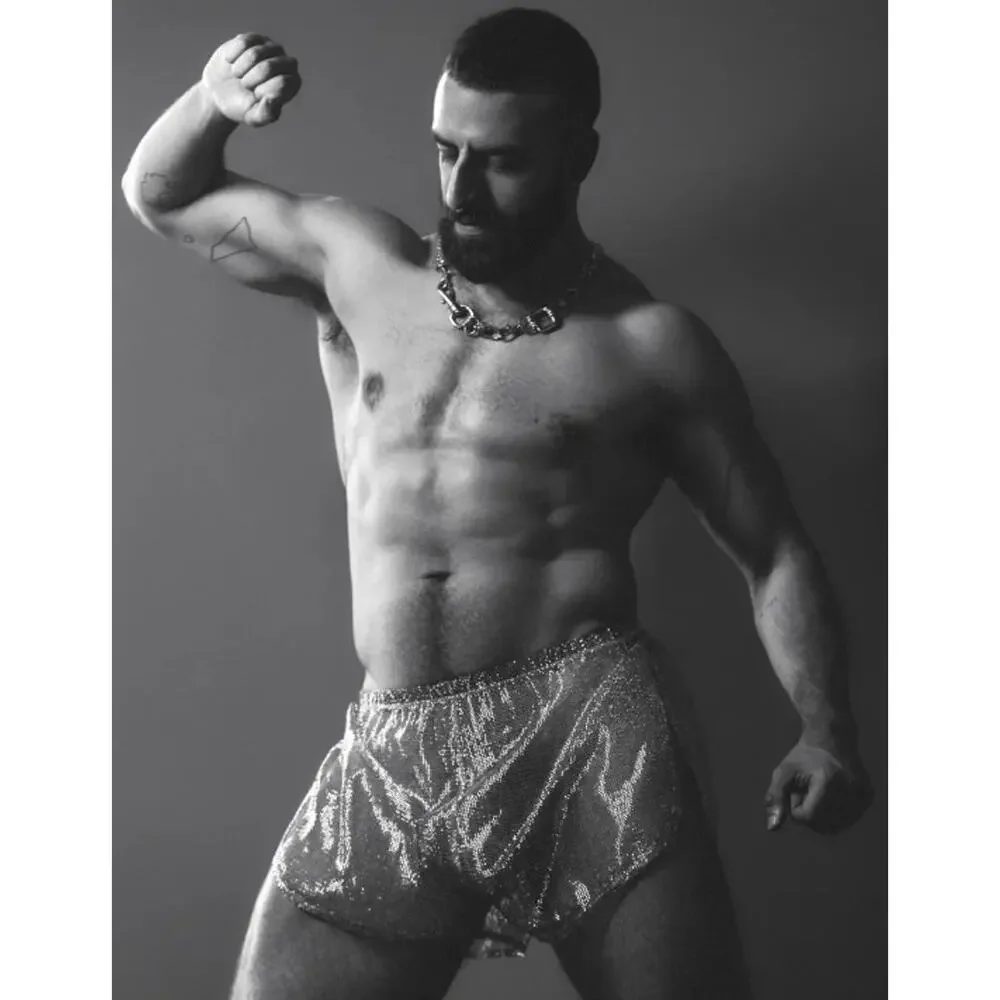NEW Exterface x Stiaan Louw EX-SL Raw Steel Net Mesh Jogger Shorts Silver Large